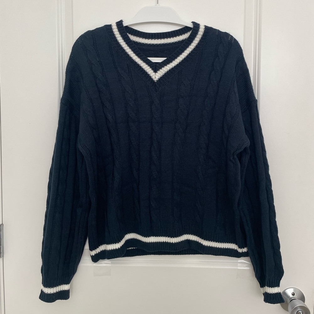 Navy V-Neck Sweater